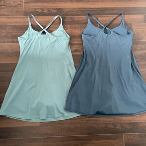 Set of cross Strap Dresses in Blue and teal